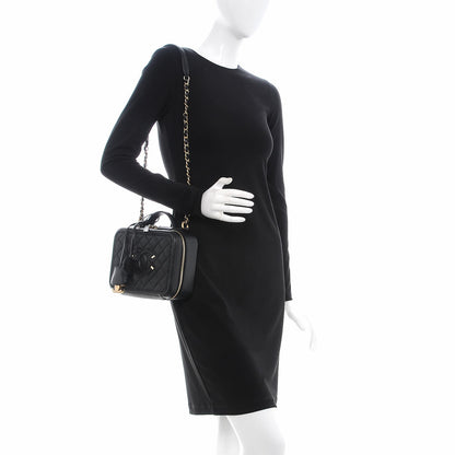 Chanel Caviar Quilted Medium CC Filigree Vanity Case Black 2 of 9
