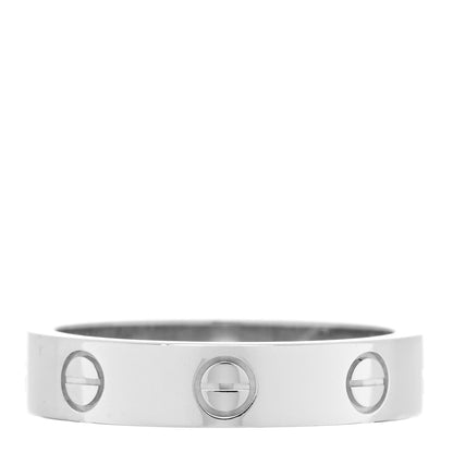 Cartier 18K White Gold Diamond 4mm LOVE Wedding Band Ring 51 5.75 3 of 4