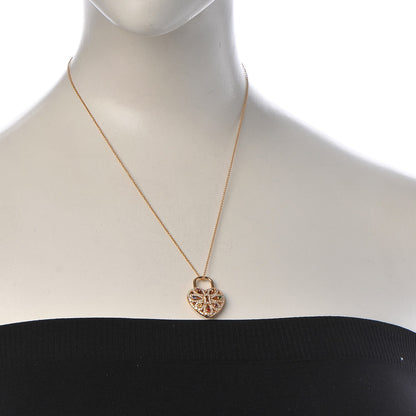 Tiffany 18K Rose Gold Diamond Multistone Filigree Heart Pendant Necklace 2 of 8