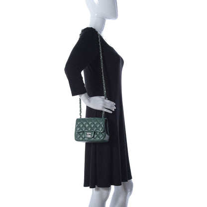 Chanel Lambskin Quilted Mini Square Flap Green 2 of 10