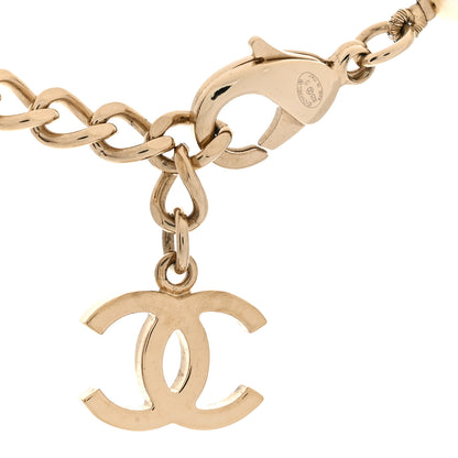 Chanel Pearl Crystal CC Camellia Choker Necklace Gold 4 of 5