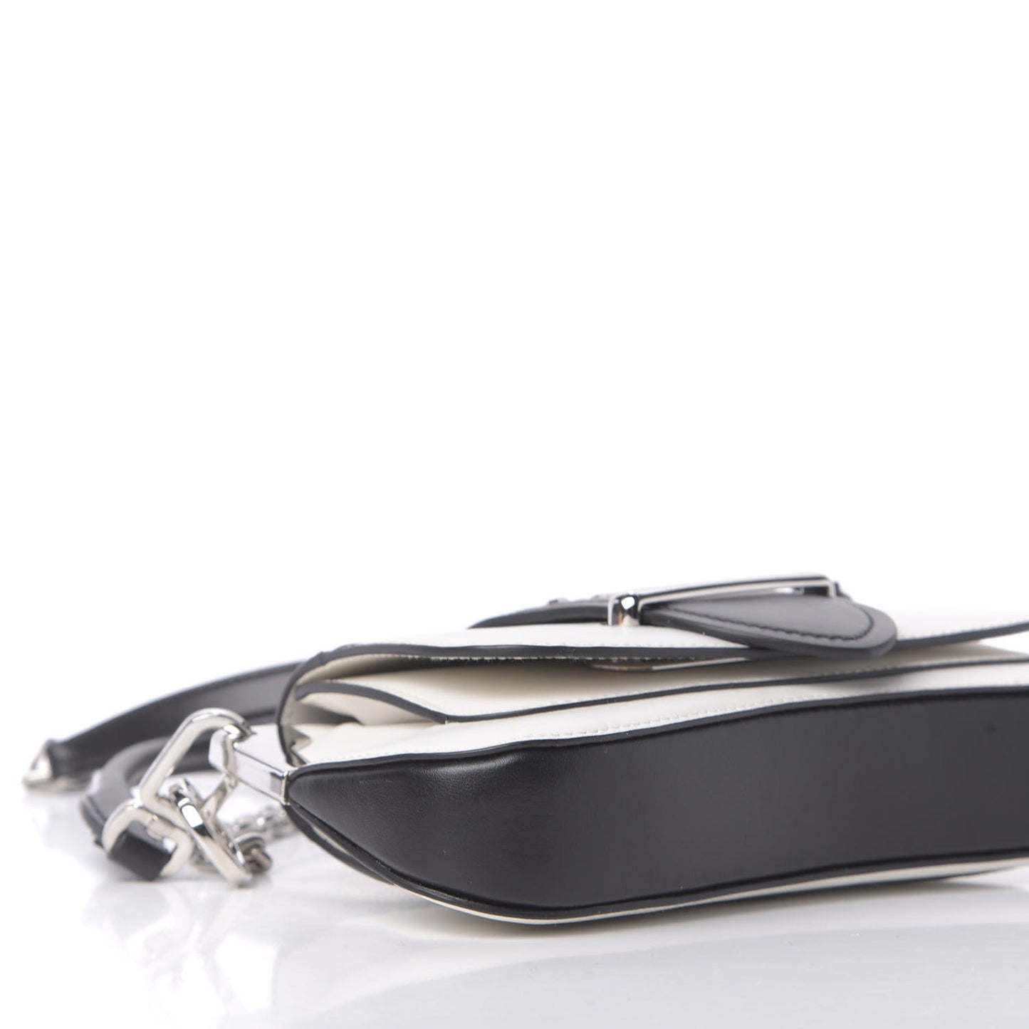 City Calfskin Sidonie Shoulder Bag White Black
