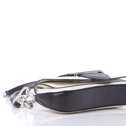 Prada City Calfskin Sidonie Shoulder Bag White Black 7 of 11