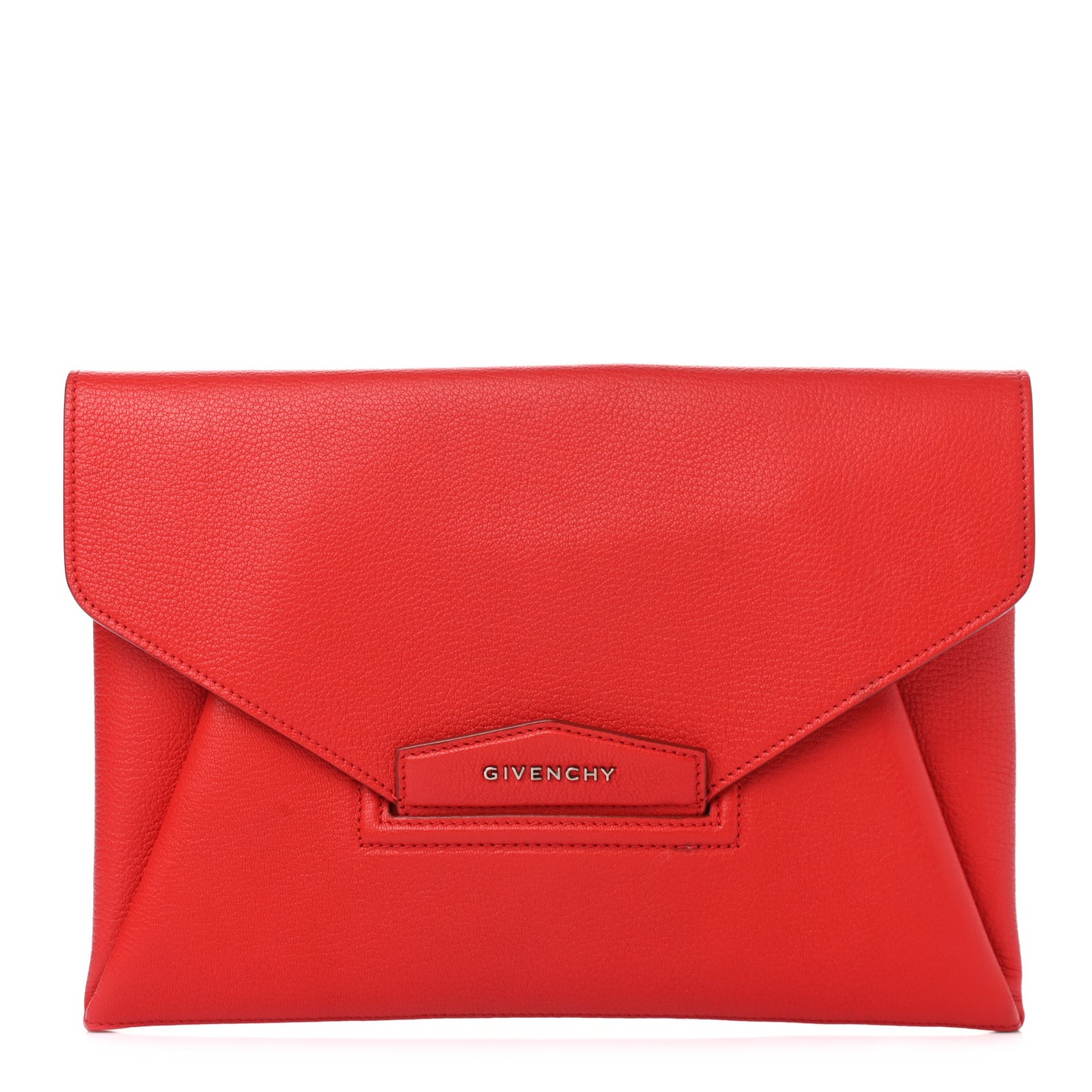 Sugar Goatskin Medium Antigona Envelope Clutch Red