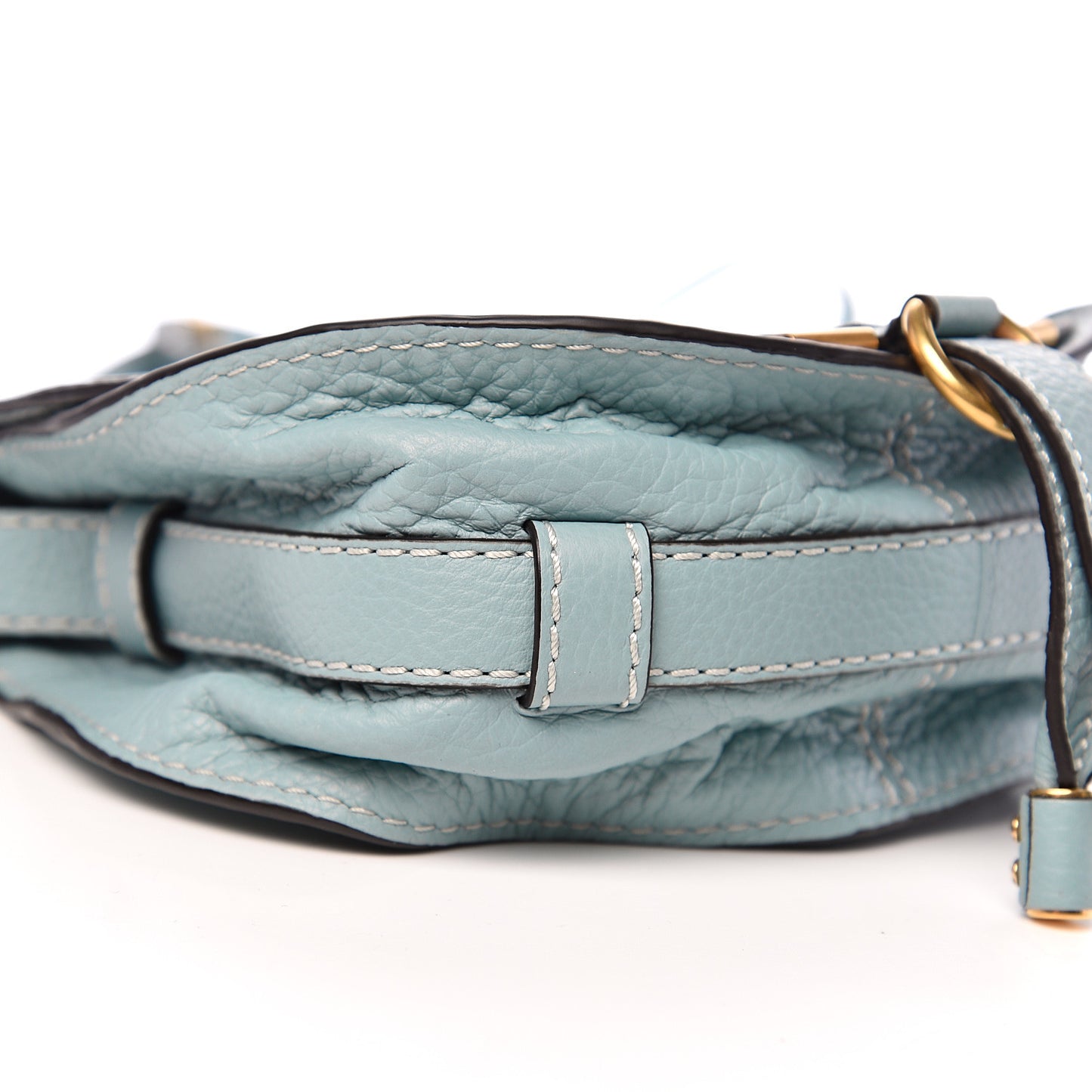 Calfskin Mini Marcie Round Crossbody Bag Faded Blue