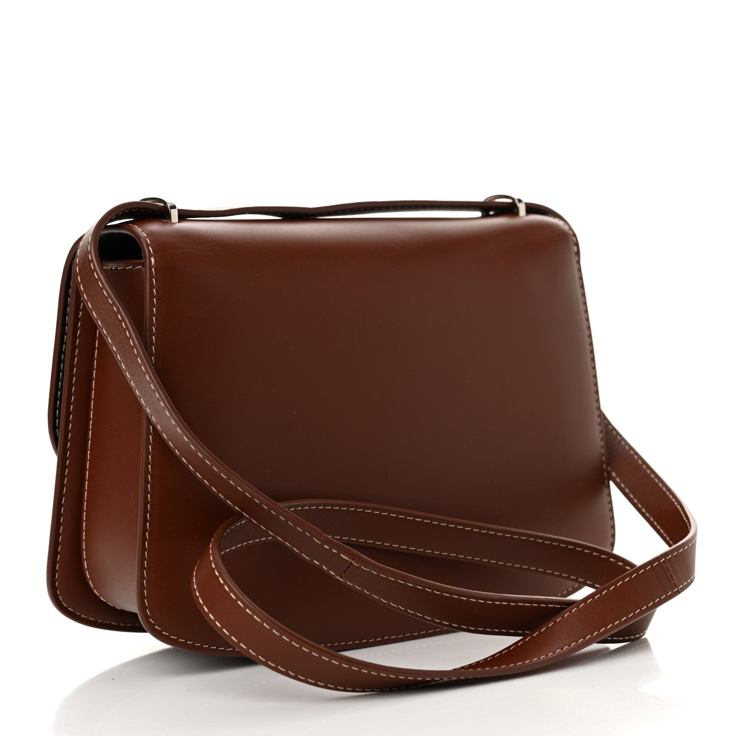 The Row Polished Saddle Calfskin The Sofia 8.75 Crossbody Cherry Wood 3 of 10