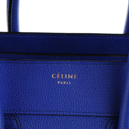 Celine Drummed Calfskin Mini Luggage Indigo 6 of 11
