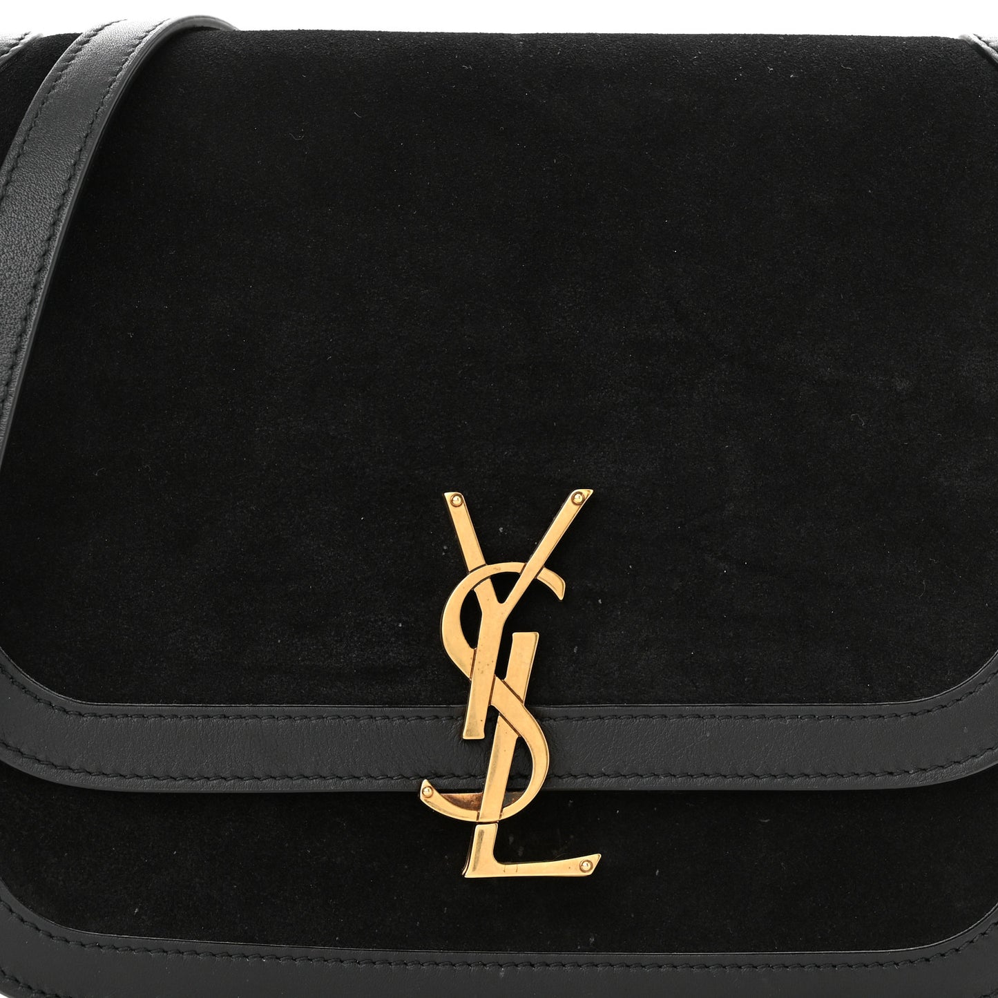 Suede Smooth Calfskin Monogram Medium Solferino Soft Satchel Black