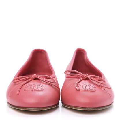 Chanel Lambskin Cap Toe CC Ballerina Flats 36 Pink 2 of 8