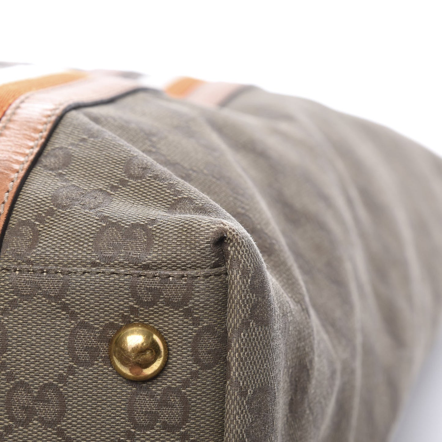 Calfskin Monogram Web Large Tote Brown