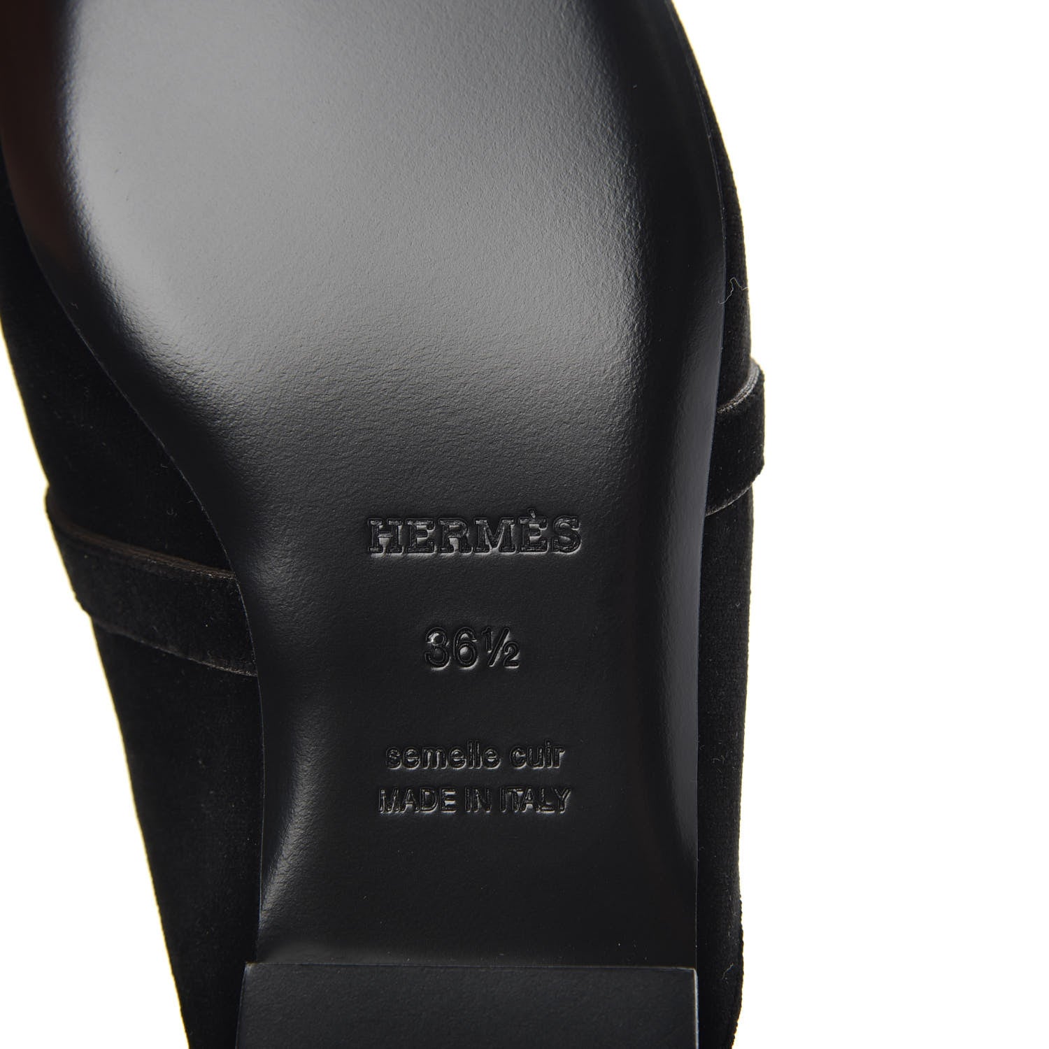 Hermes Velvet Goatskin Oz Mules 36.5 Black 7 of 8