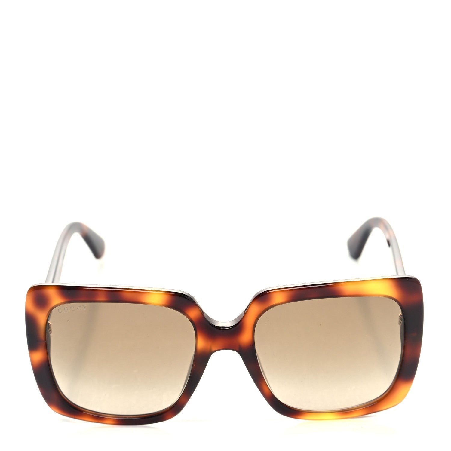 Gucci Acetate Square Frame Crystal Sunglasses GG 0418S Tortoiseshell 2 of 8