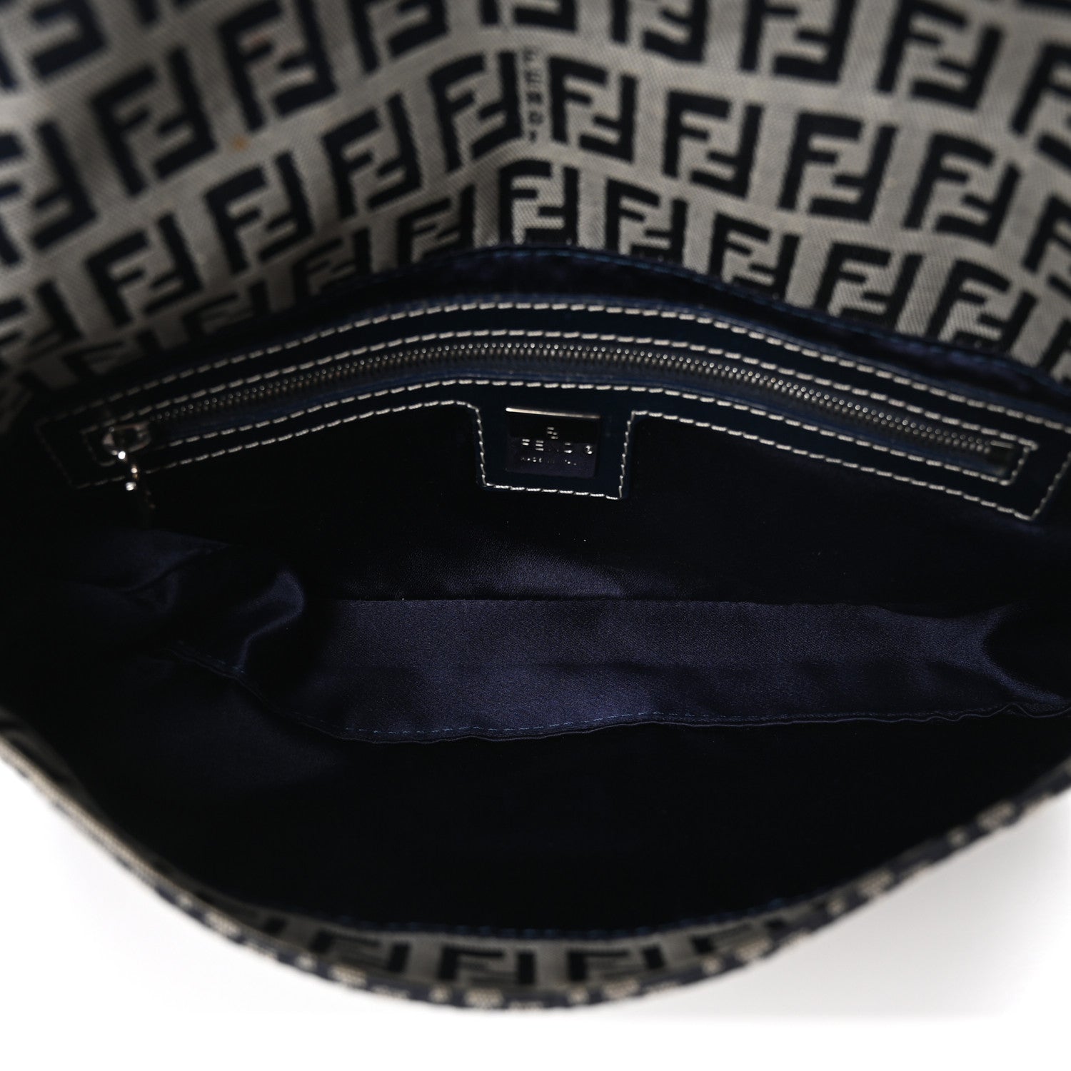 Fendi Zucchino Baguette Navy 5 of 9