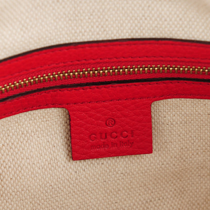 Gucci Pebbled Calfskin Small Soho Top Handle Bag Red 6 of 7