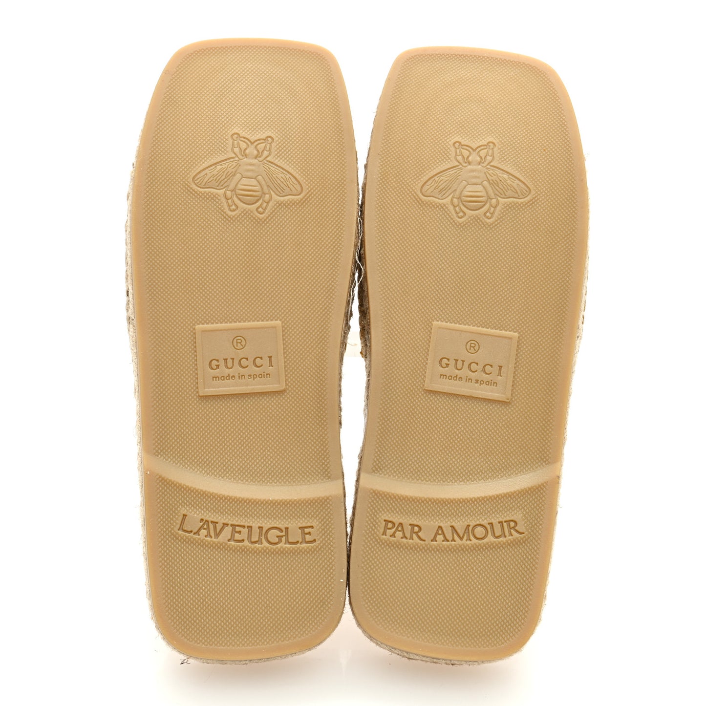 Nappa Interlocking G Espadrille Slide Sandals 36.5 Gold