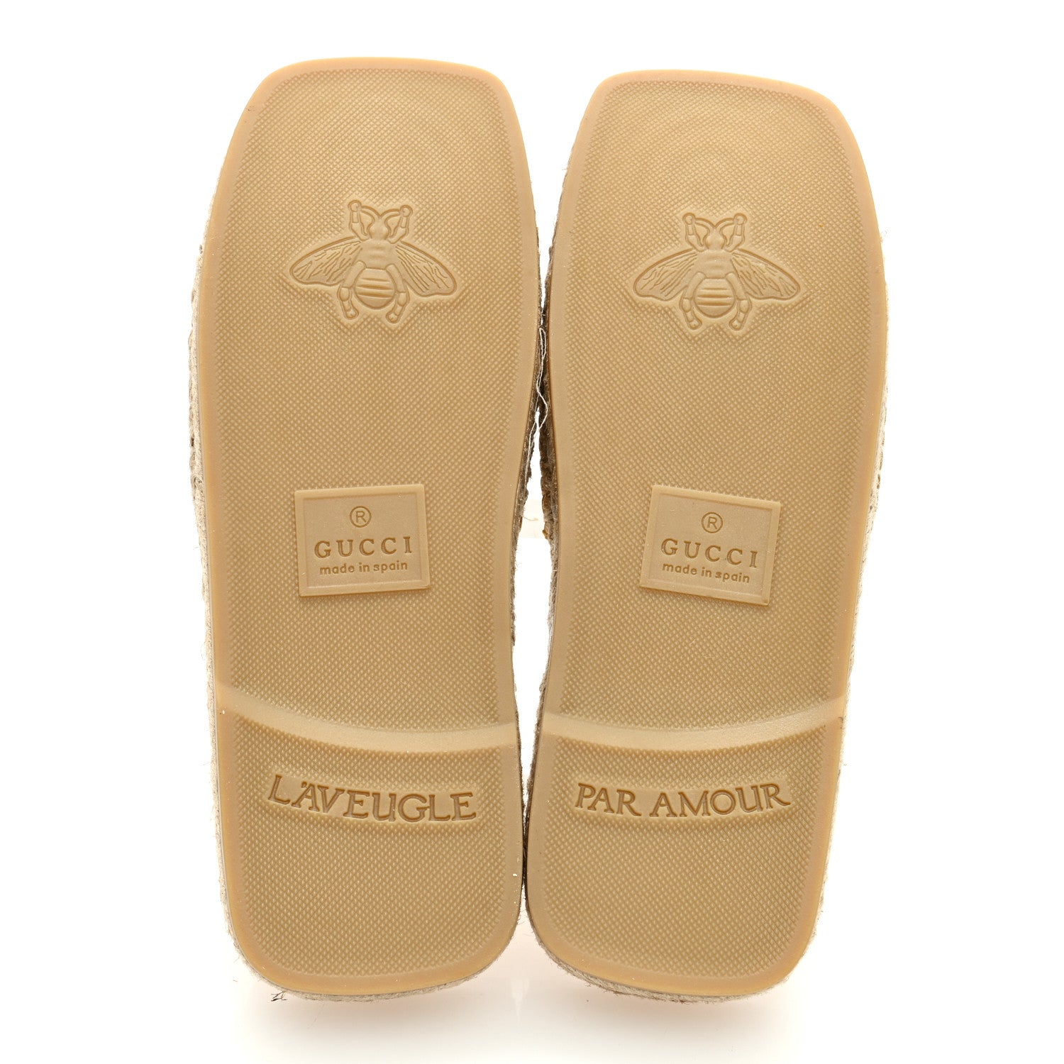 Gucci Nappa Interlocking G Espadrille Slide Sandals 36.5 Gold 5 of 6
