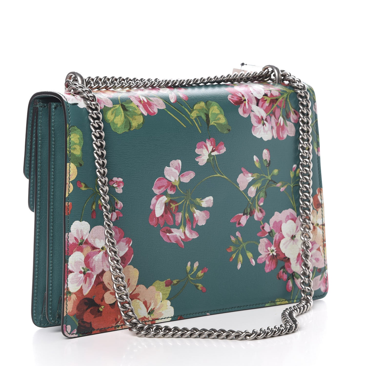 Gucci Calfskin Blooms Print Medium Dionysus Shoulder Bag Bright Emerald Multicolor 3 of 10