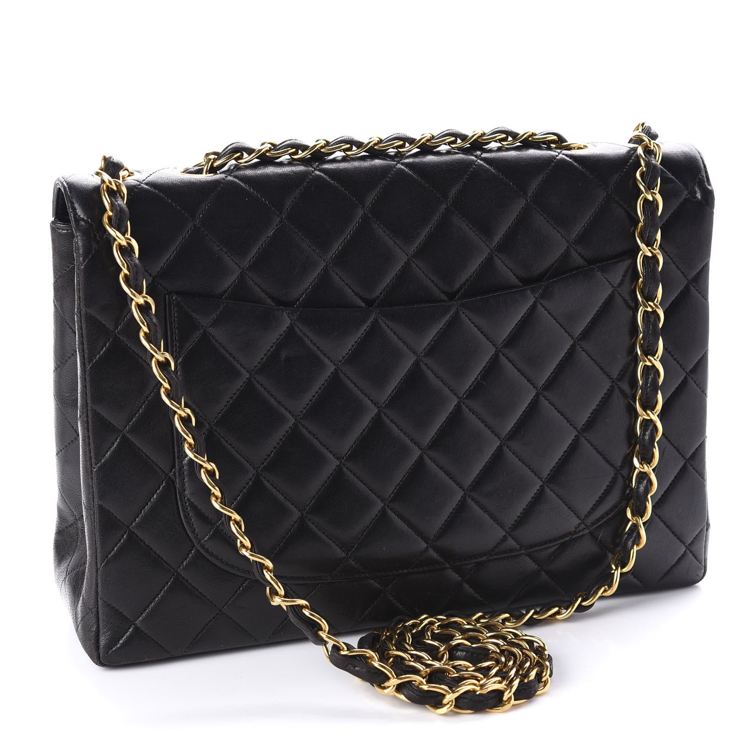 Chanel Lambskin Quilted XL Jumbo Single Flap Black 4 of 12