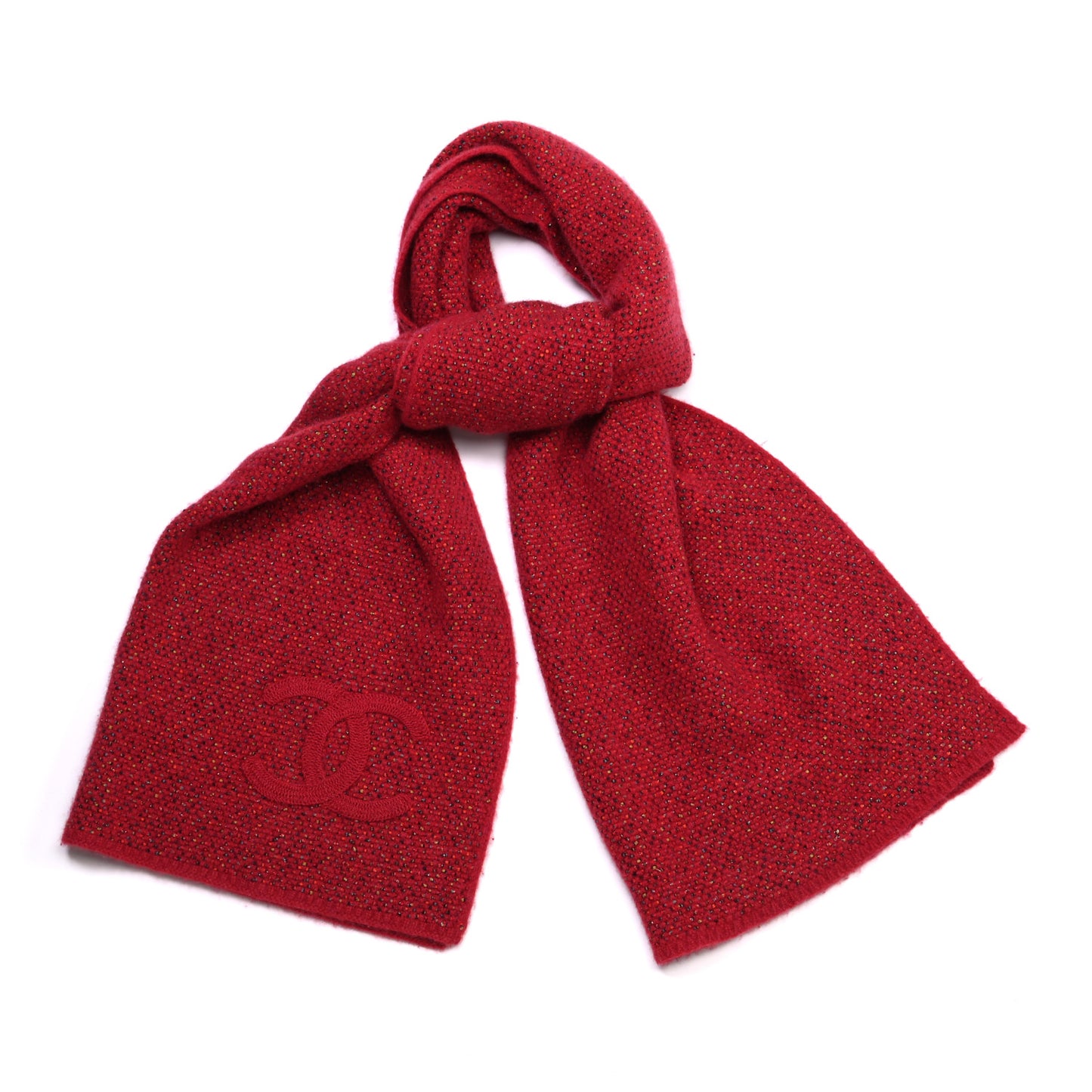 Cotton Cashmere Lurex CC Scarf Red