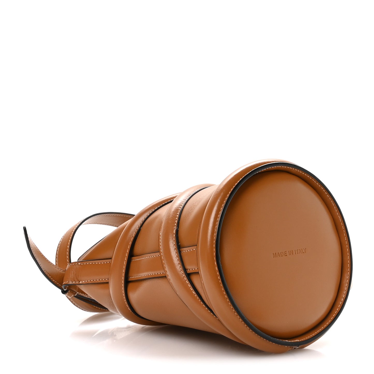 Calfskin Curve Bucket Bag Tan