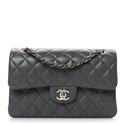 Chanel Lambskin Quilted Small Double Flap Grey 1 of 9