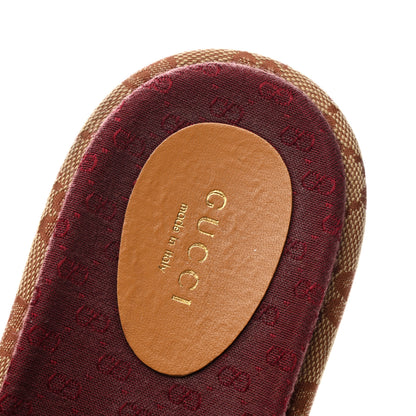 Gucci Canvas GG Monogram Angelina Platform Slide Sandals 36 Beige Ruggine 8 of 10