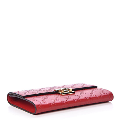 Gucci Guccissima Padlock Clutch Hibiscus Red 4 of 9