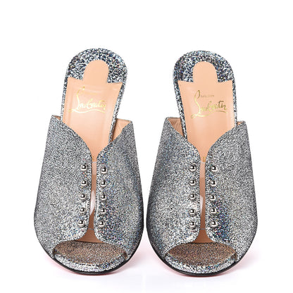 Christian Louboutin Nappa Mica PVC Glitter Predumule 100 Pumps 39 Silver 6 of 9