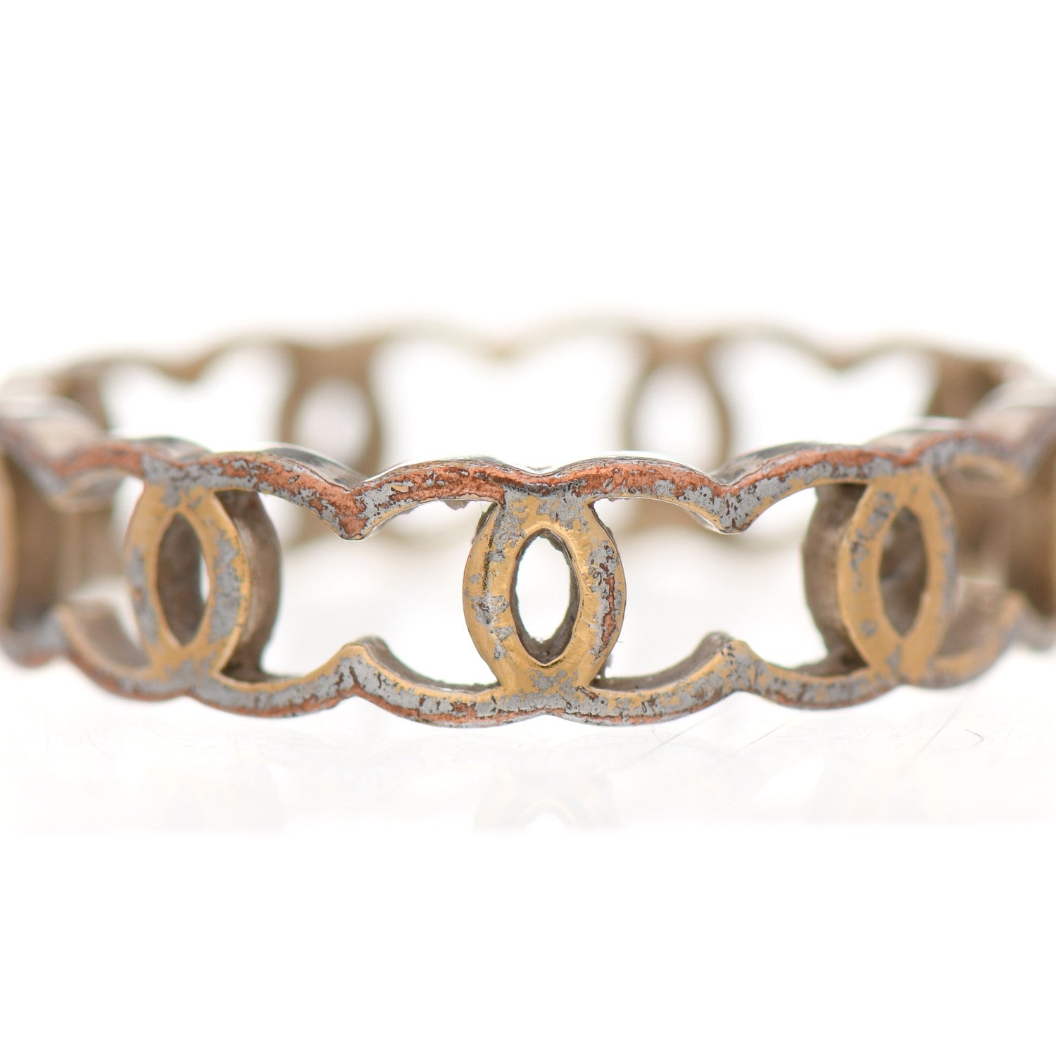 Chanel Metal CC Ring 54 6.75 Gold 6 of 6