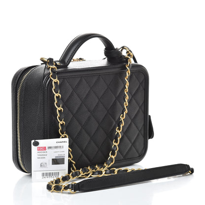 Chanel Caviar Quilted Medium CC Filigree Vanity Case Black 3 of 11