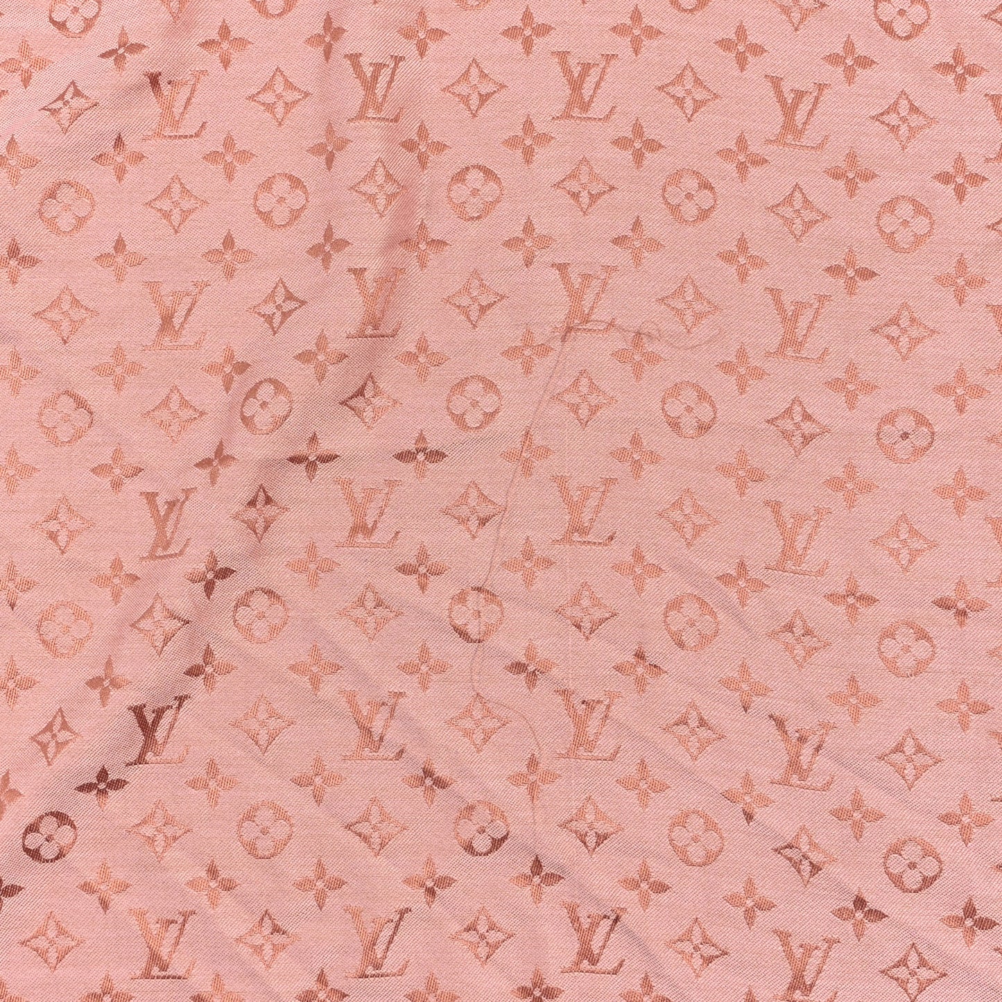 Silk Wool Monogram Denim Shawl Beige Pink