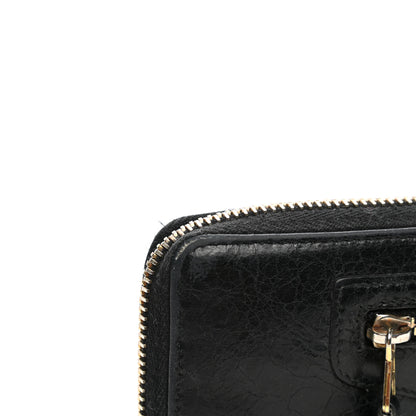 Balenciaga Agneau Giant 12 Rose Gold Hardware Continental Zip Around Wallet Black 10 of 14
