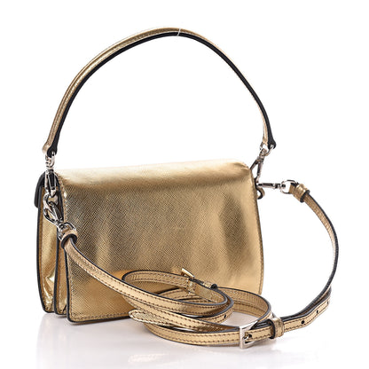 Prada Saffiano Lux Sound Shoulder Bag Platino 3 of 12