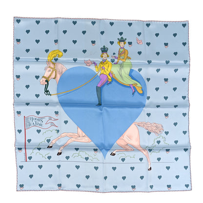 Hermes Silk Tea Time Scarf 70 Bleu Ciel Bleu Azur 1 of 4