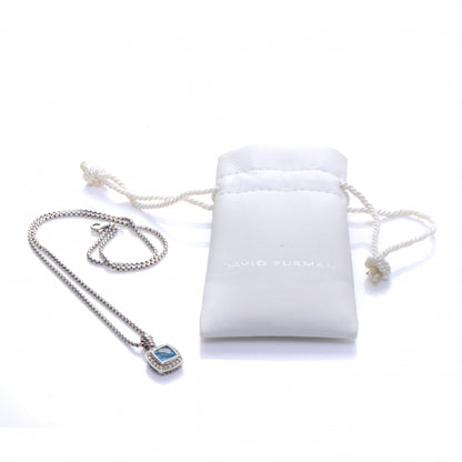 David Yurman Sterling Silver Pave Diamond Topaz Albion Necklace 5 of 6