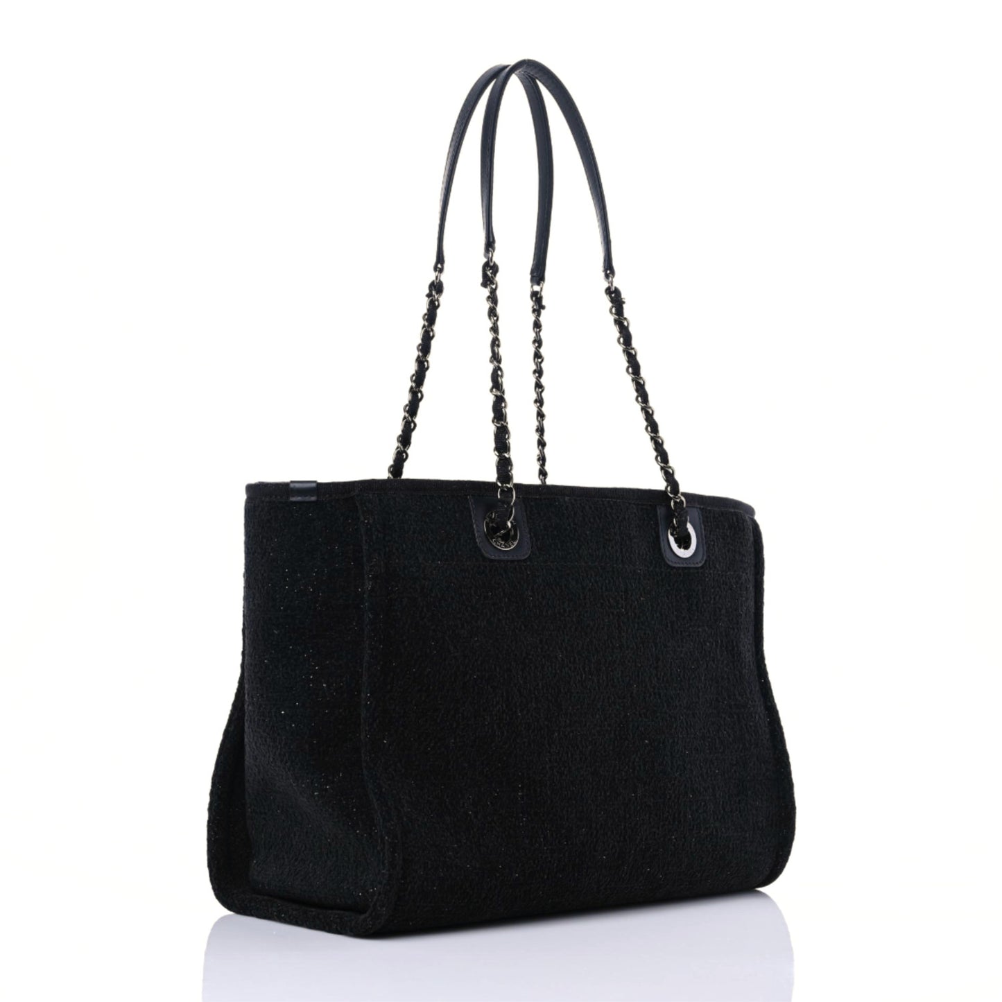 Lurex Canvas Small Deauville Tote Black