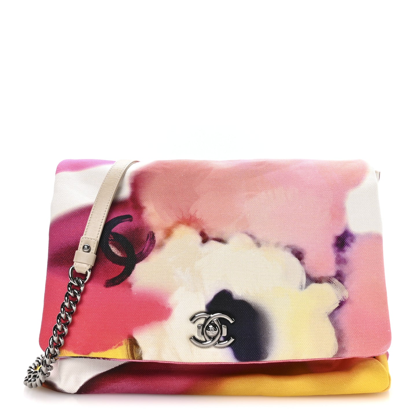 Printed Canvas Flower Power Messenger Flap