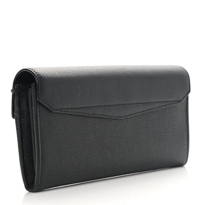Fendi Vitello Elite Flamingo 2Jours Continental Wallet Black 3 of 8