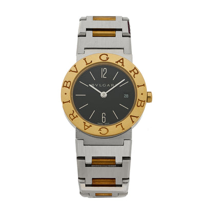 Bulgari Stainless Steel 18K Yellow Gold 26mm Quartz Watch Black 1 of 4