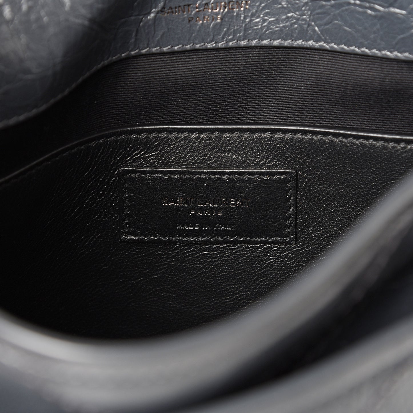 Crinkled Calfskin Matelasse Monogram Baby Niki Chain Satchel Storm