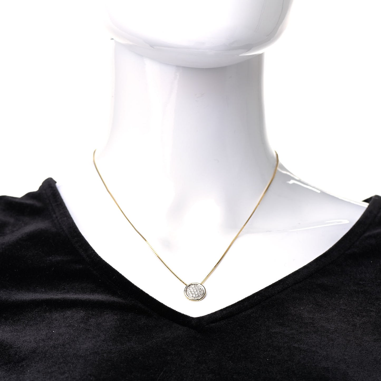 18K Yellow Gold Diamond Bamboo Pendant Necklace