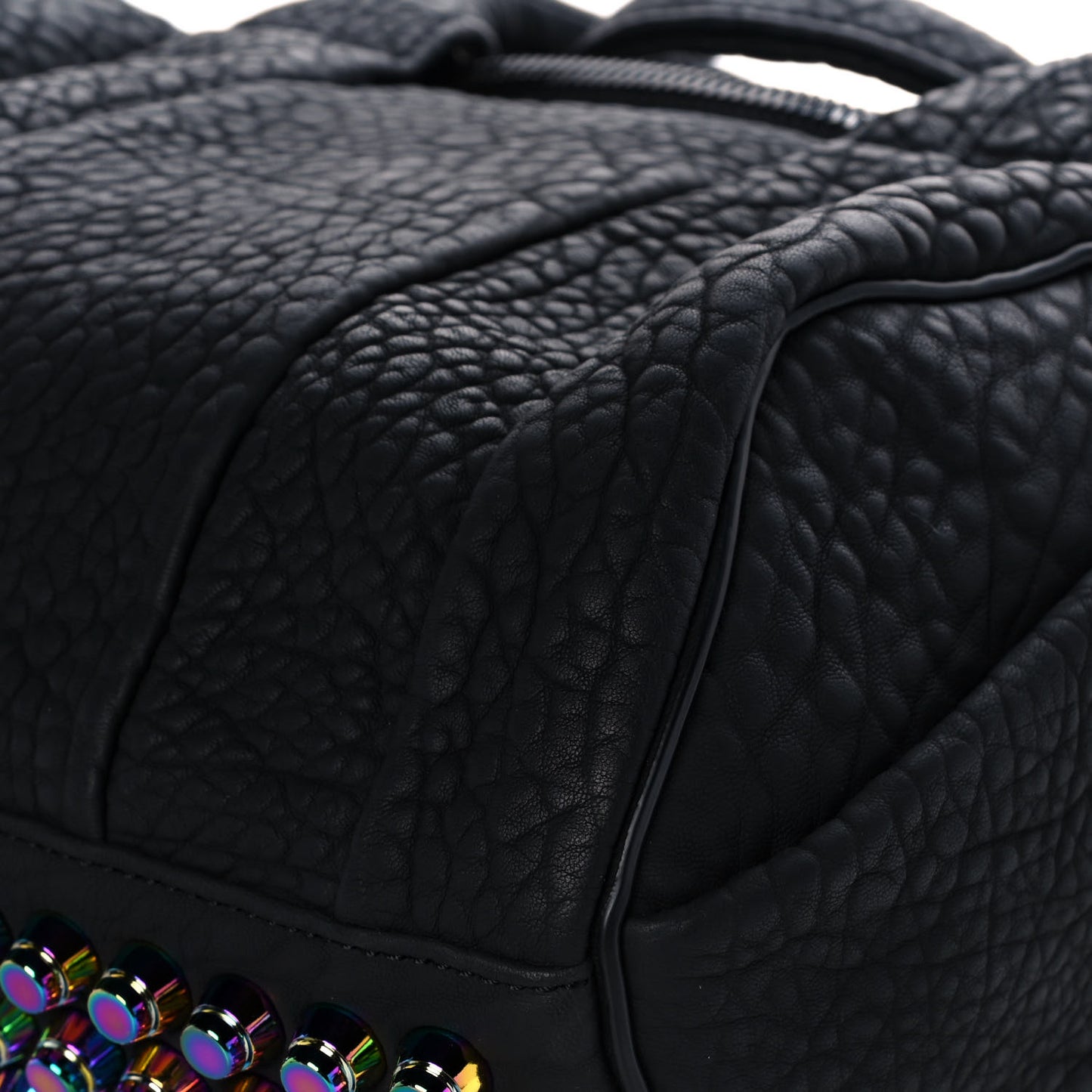 Pebbled Lambskin Rockie Black Iridescent Hardware