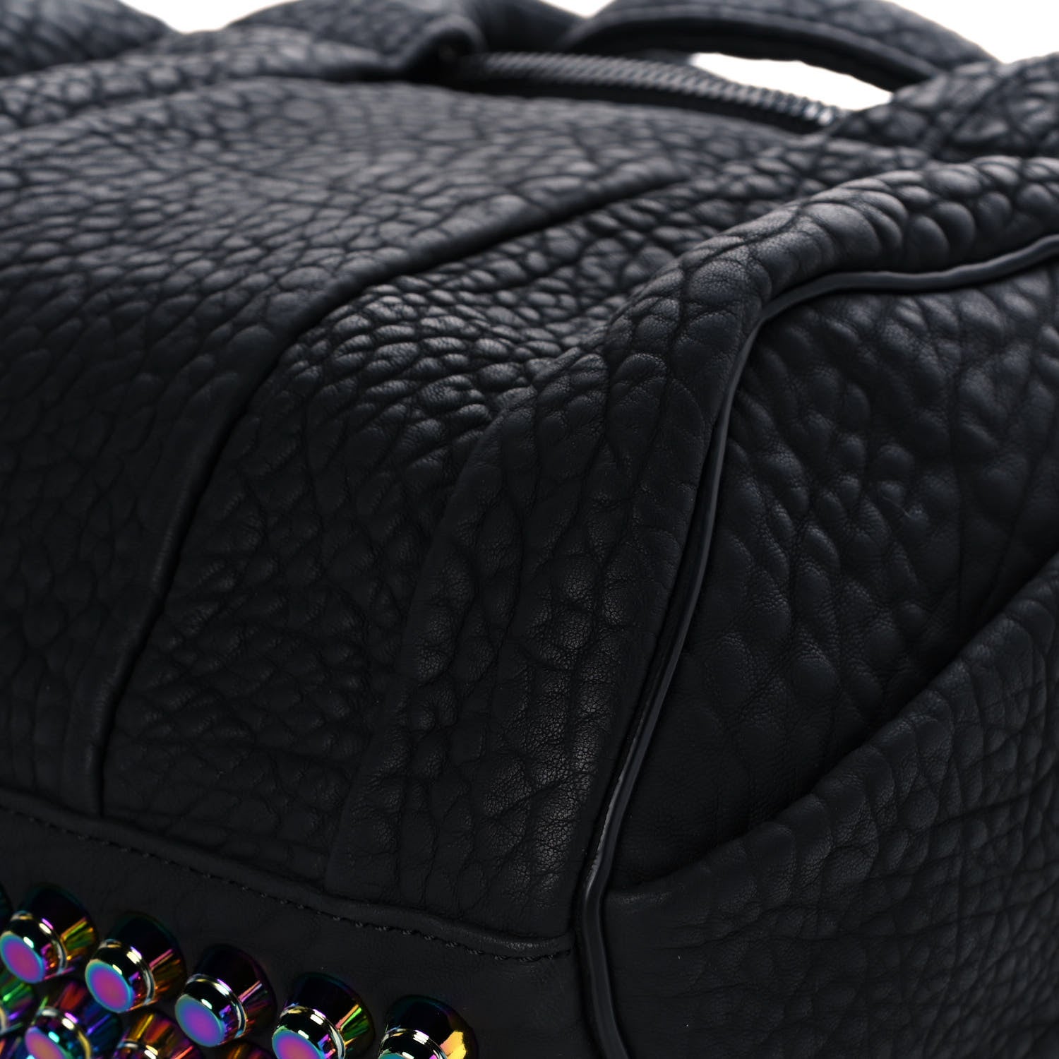 Alexander Wang Pebbled Lambskin Rockie Black Iridescent Hardware 7 of 13
