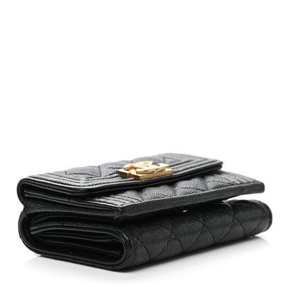 Chanel Caviar Quilted Small Boy Flap Wallet Black 4 of 9