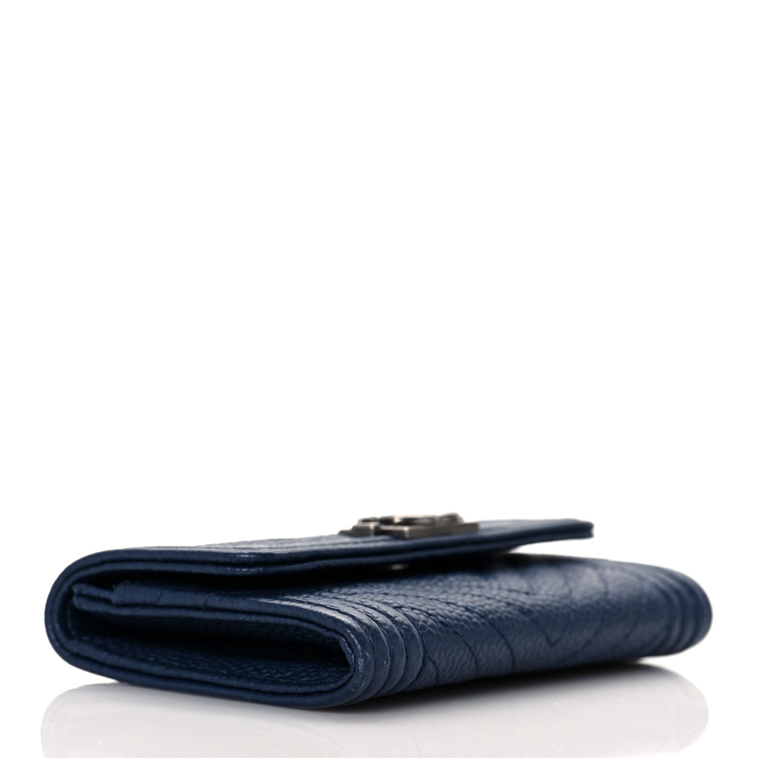Chanel Caviar Chevron Quilted Boy Card Holder Wallet Navy 4 of 9