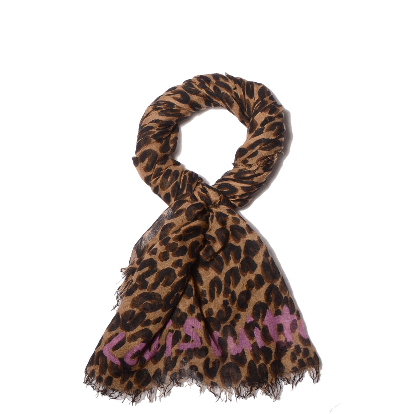 Cashmere Silk Leopard Stole Brown