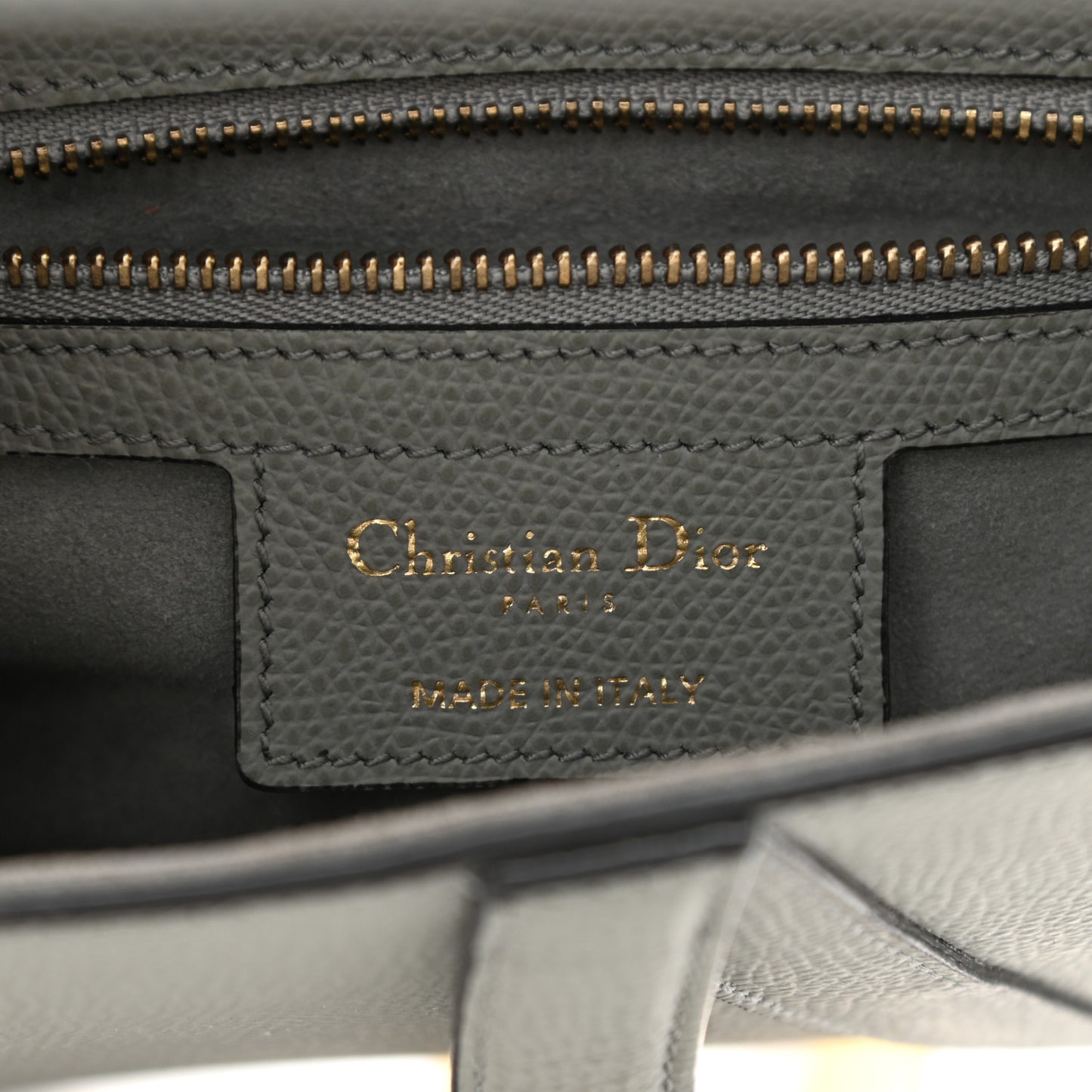 Grained Calfskin Saddle Bag Grey