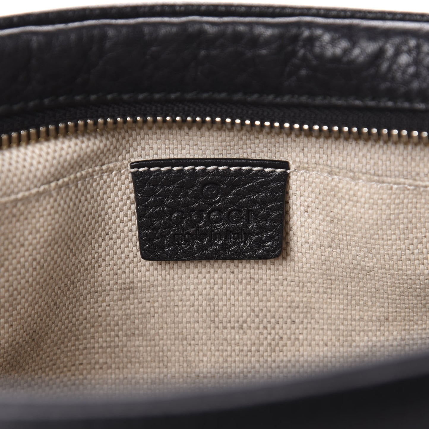 Pebbled Calfskin Small Soho Disco Bag Black