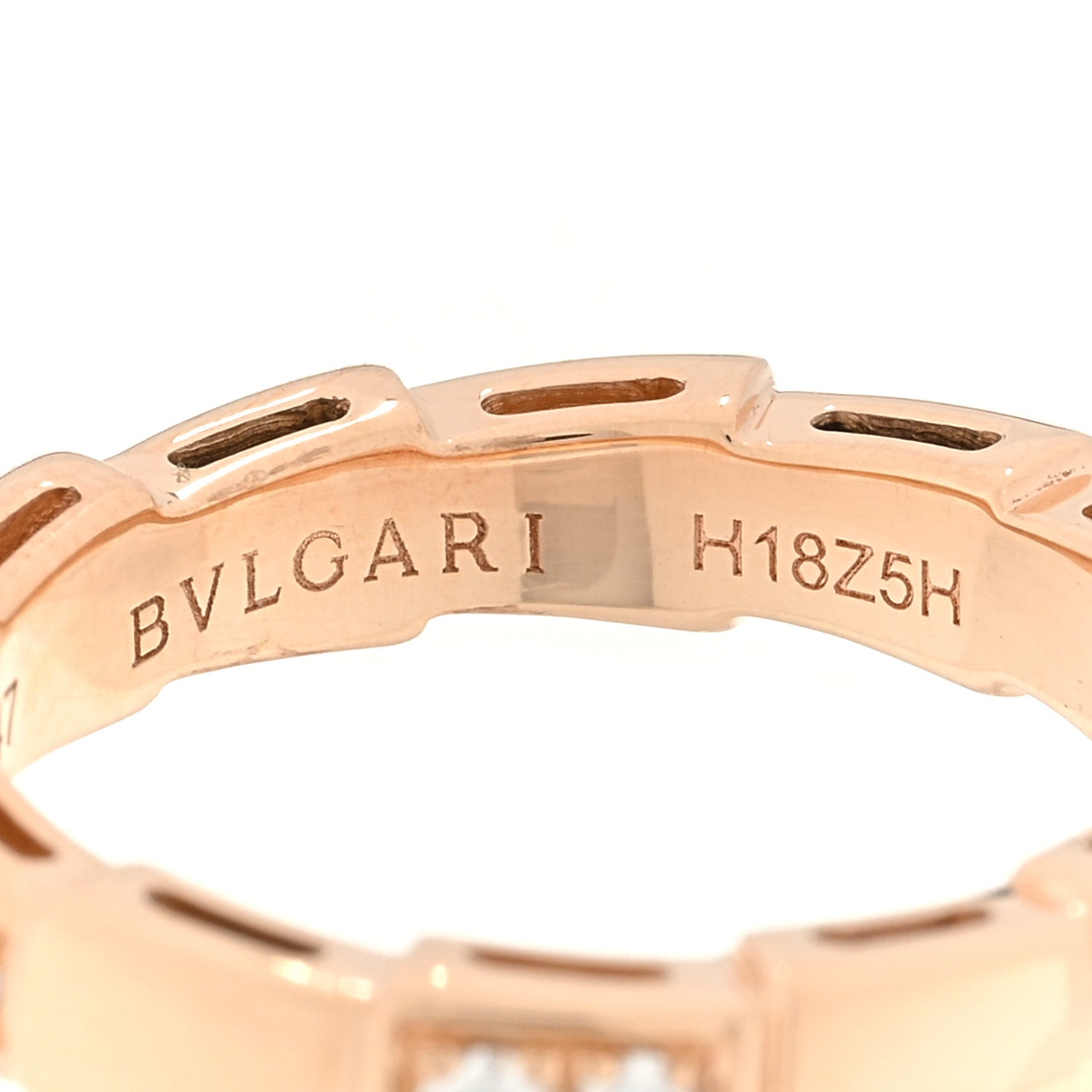 Bulgari 18K Rose Gold Diamond Serpenti Viper Ring 47 4 4 of 4