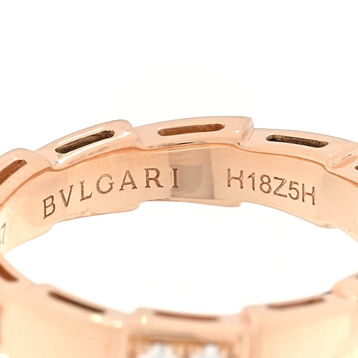 18K Rose Gold Diamond Serpenti Viper Ring 47 4